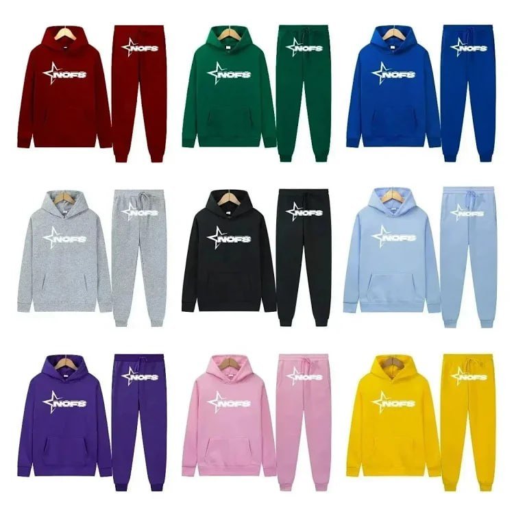 NOFS Star Logo Hoodie Set Sweatshirt Suit [9 Color Options]