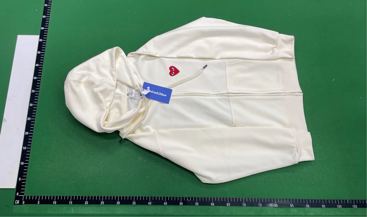 CDG Play Heart Logo Hoodie & Pants Tracksuit Set