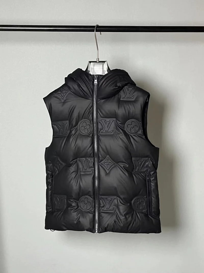 Louis Vuitton Monogram Down Jacket, Dior Oblique Puffer Vest, Ralph Lauren Black Puffer Jacket