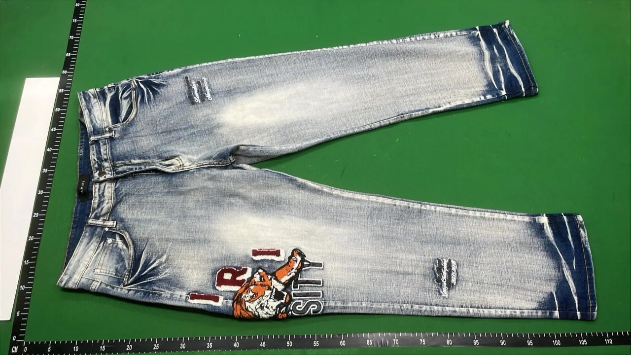 Amiri Angel Print Distressed Jeans