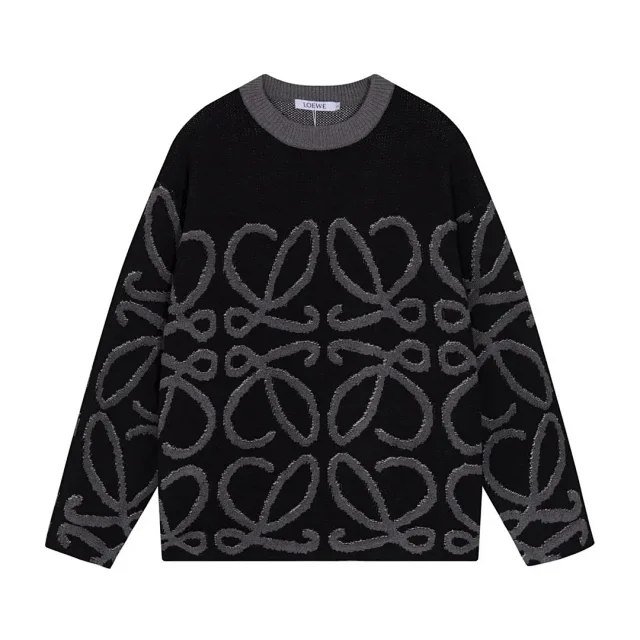 Loewe Anagram / Fendi Crest / Dior Oblique / Prada Triangle / Gucci GG Knit Round Neck Warm Sweaters