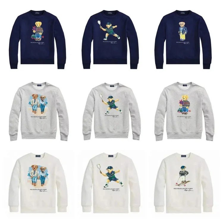 Ralph Lauren Polo Bear Sweatshirts [Autumn/Winter Fashion Print Long Sleeve]