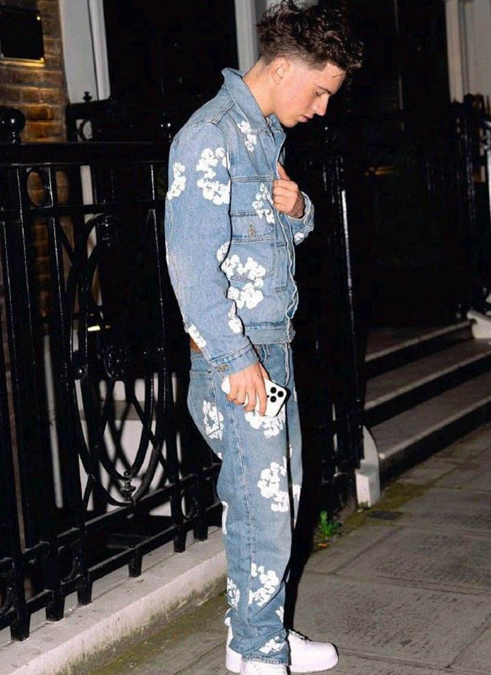 Denim Tears Cotton Flower Denim Jacket & Jeans Set