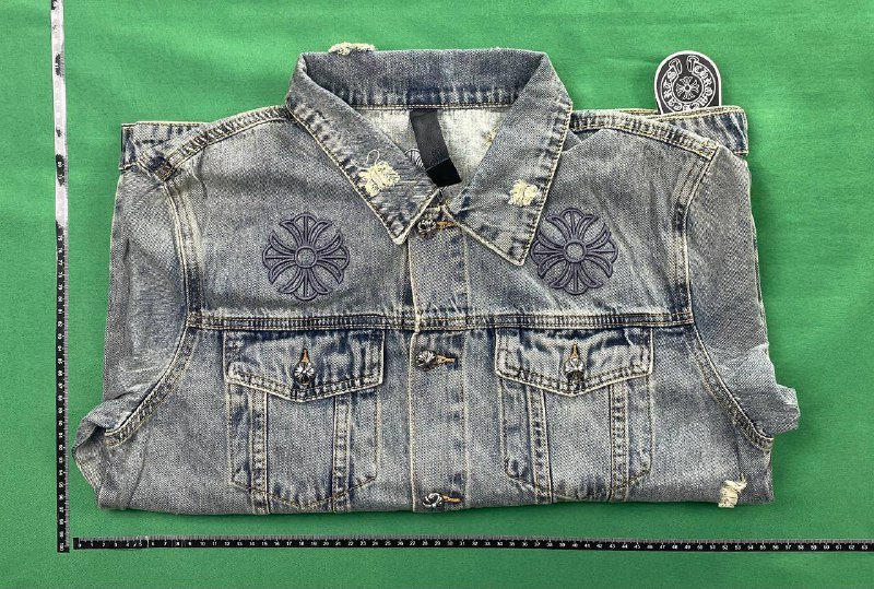 Chrome Hearts Distressed Denim Jacket