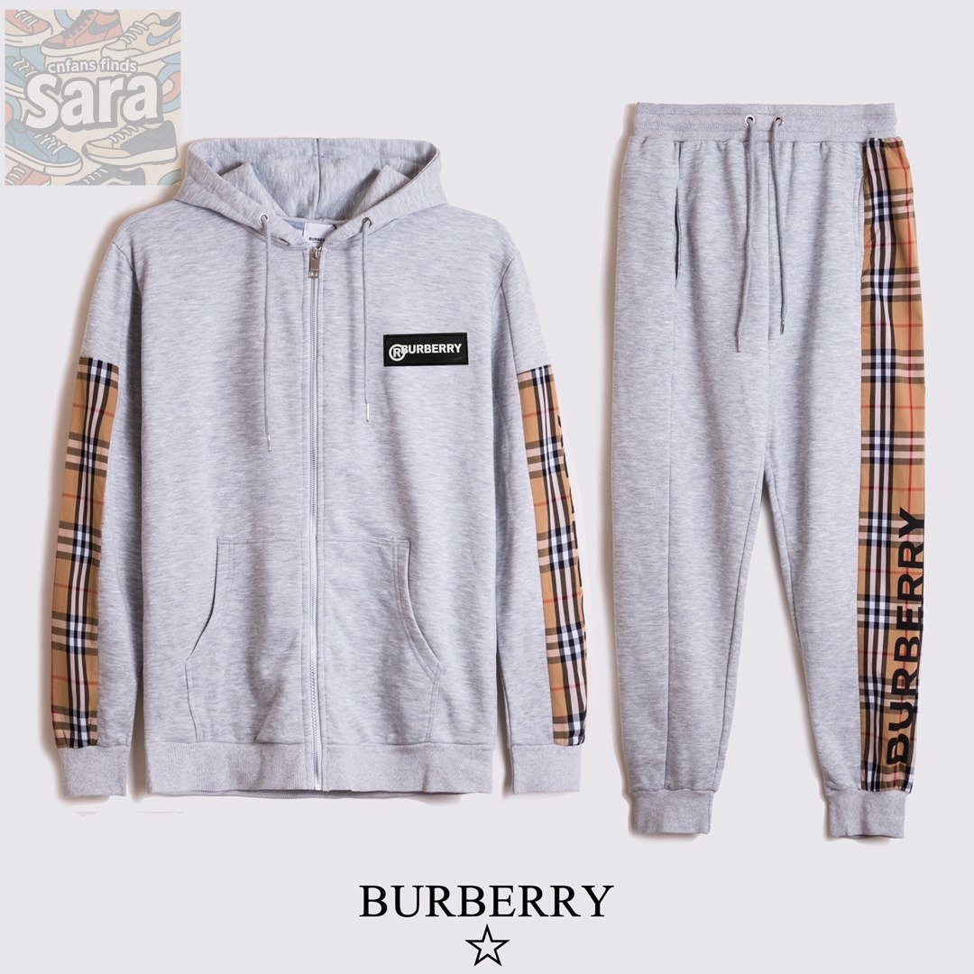 Burberry Check Sleeve Hoodie & Joggers / Balenciaga Track Jacket & Pants / Gucci GG Supreme Jacket & Pants [6 styles]
