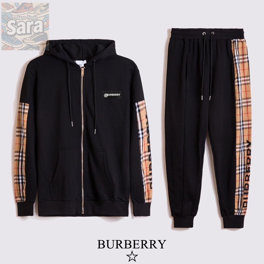Burberry Check Sleeve Hoodie & Joggers / Balenciaga Track Jacket & Pants / Gucci GG Supreme Jacket & Pants [6 styles]