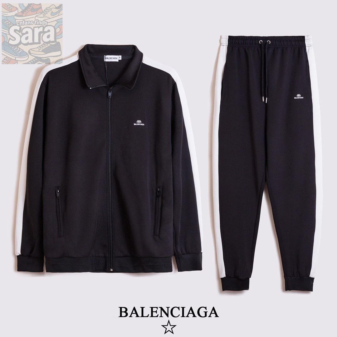 Burberry Check Sleeve Hoodie & Joggers / Balenciaga Track Jacket & Pants / Gucci GG Supreme Jacket & Pants [6 styles]