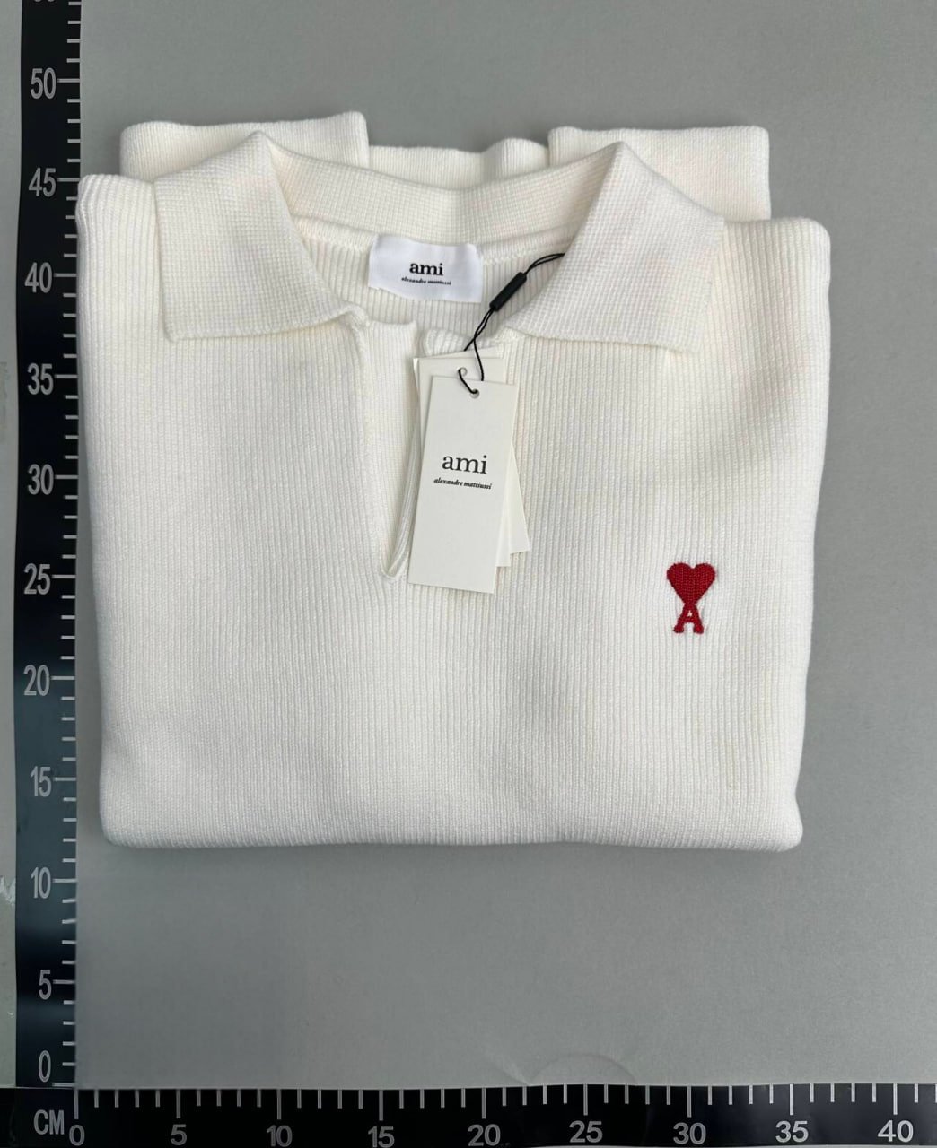 Ami Heart Logo Ribbed Polo Sweater [2 styles]