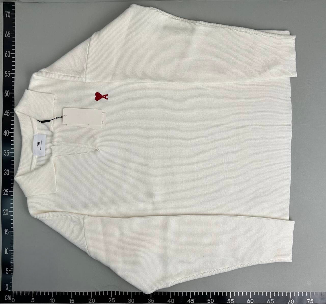 Ami Heart Logo Ribbed Polo Sweater [2 styles]