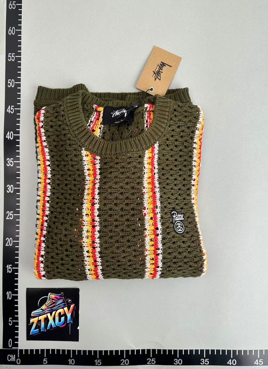 STUSSY Striped Knit Sweater