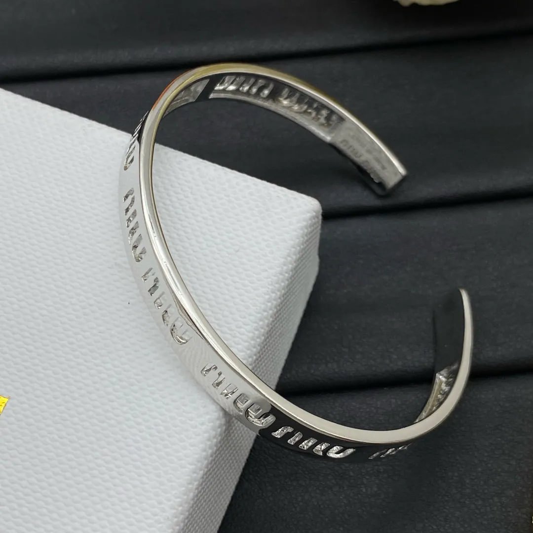 Miu Miu Logo Cuff Bracelets [2 styles]